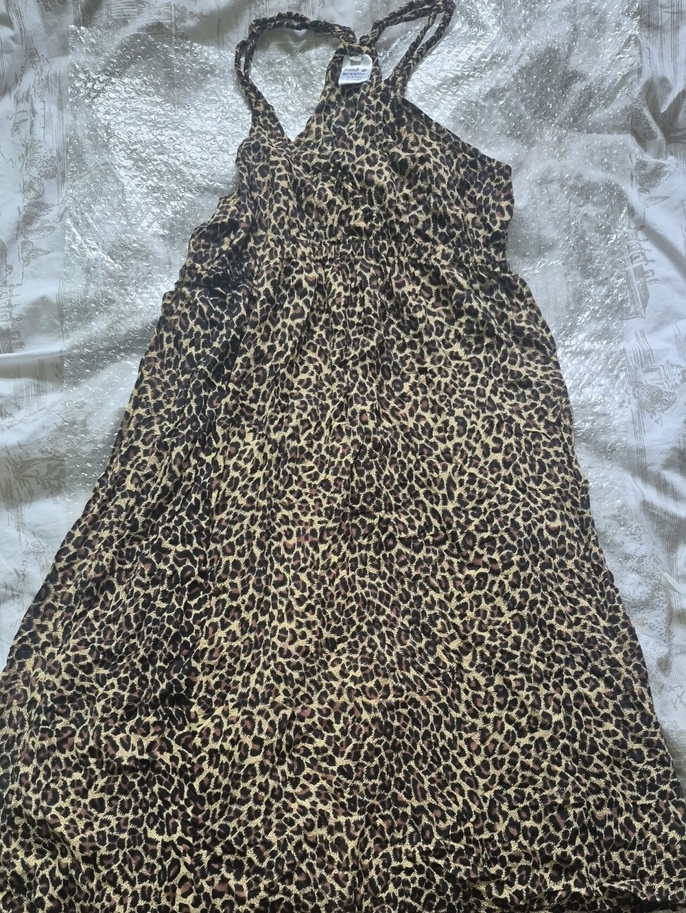 100% Rayon Leopard Print Rayon Sundress By Hand Kreation